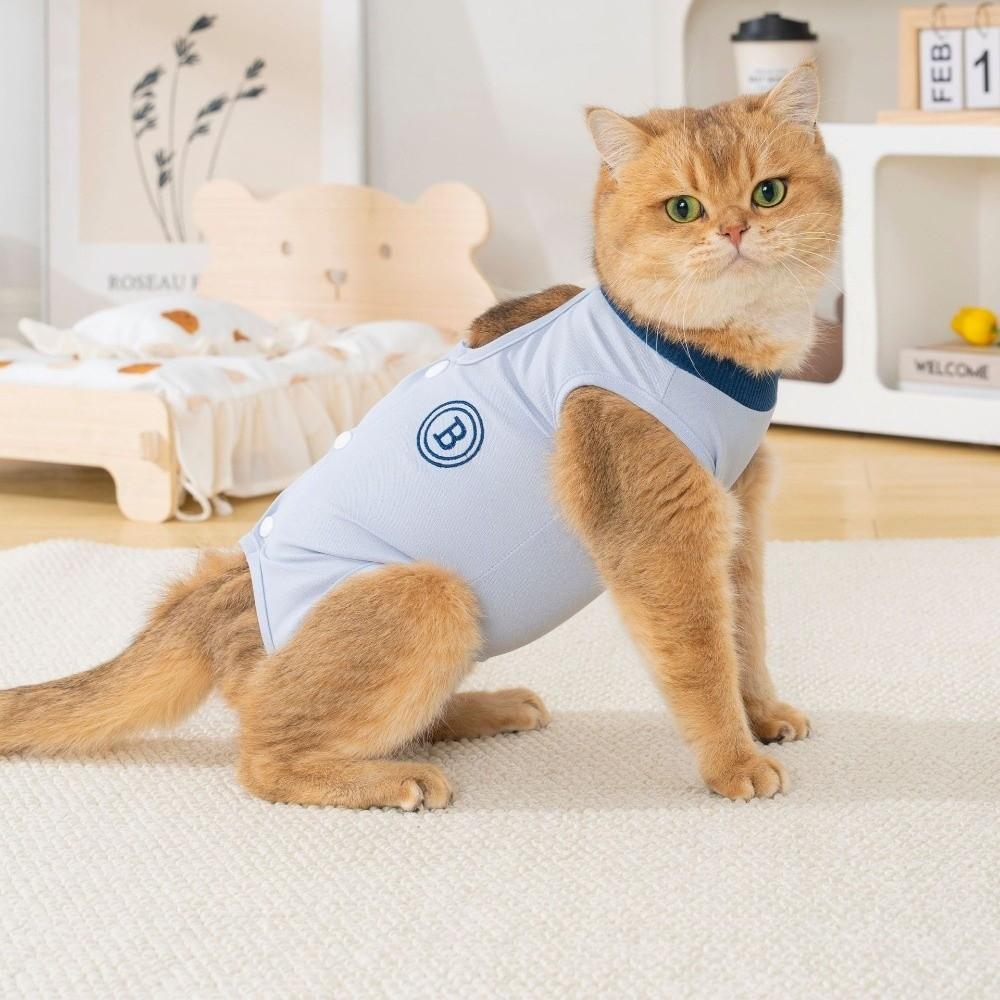 High Elasticity Cat Sterilization Suit Soft Thin Fabric Pet Anti-Licking Vest Breathable Comfortable Pet Weaning Suit Daily Wear