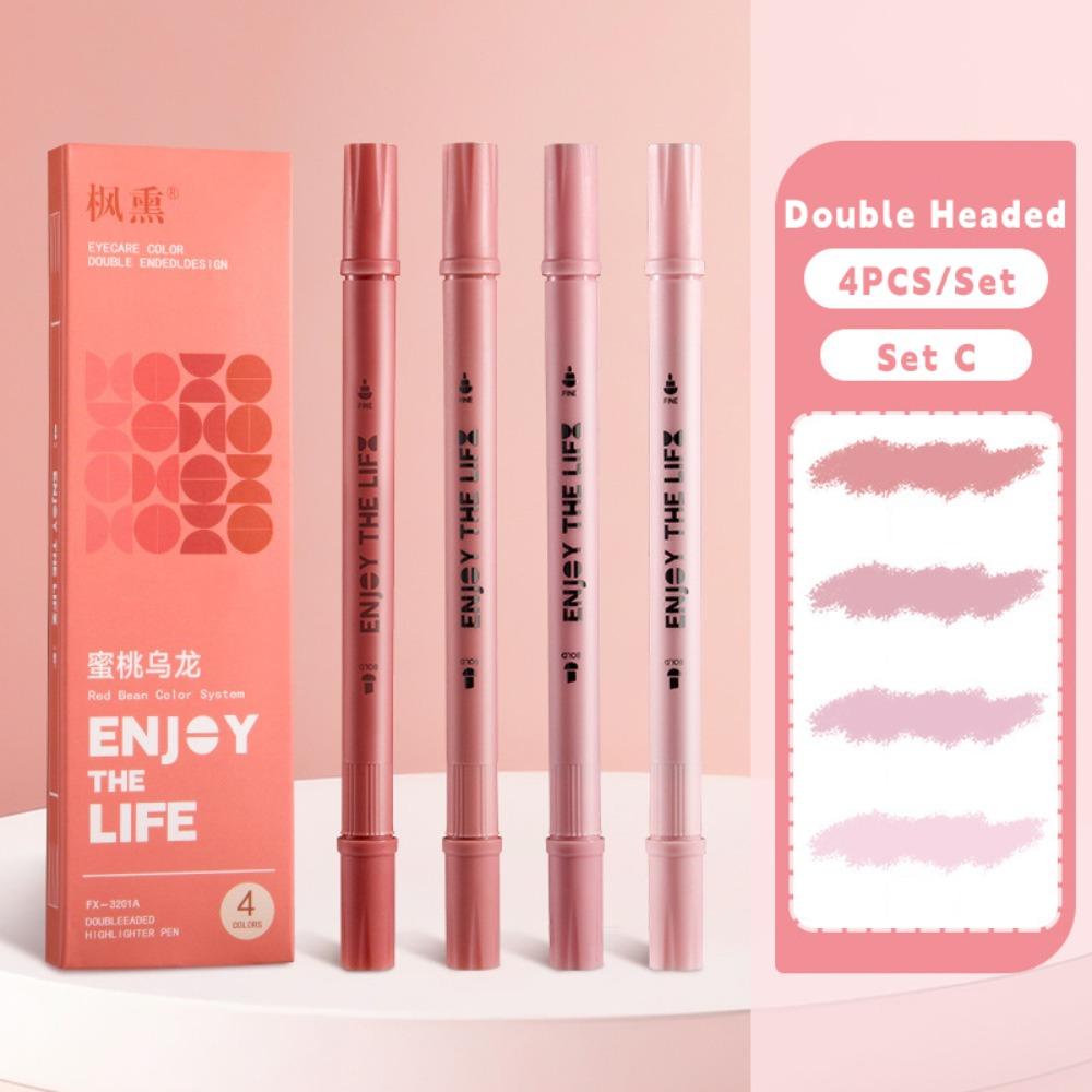 

4 цвета/набор Двусторонний флуоресцентный маркер Выделение ключевых моментов Ручка для ведения журнала Ручка для планировщика Подарок Set C