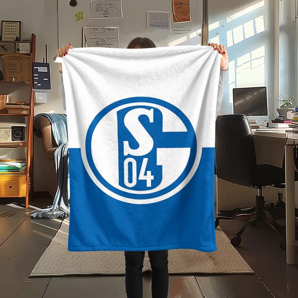1pc FC Schalke 04 Print Flannel Blanket, High Quality Comfortable for All Seasons, Home Decor, Warmth and Comfort, Perfect for Christmas Gifts50