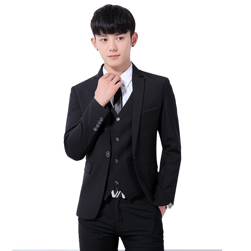 European Size Men's Three-Piece Wedding Suit - Thickened Formal Attire for Grooms
