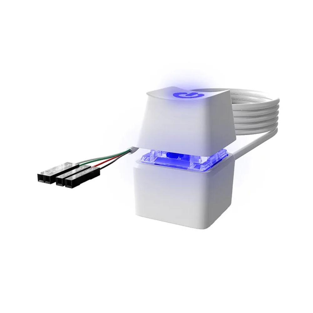 Colorful LED Push Button PC Desktop Switch Motherboard External Power‑On‑Off Button Extension Cable 1.65/5/10M for Home Office