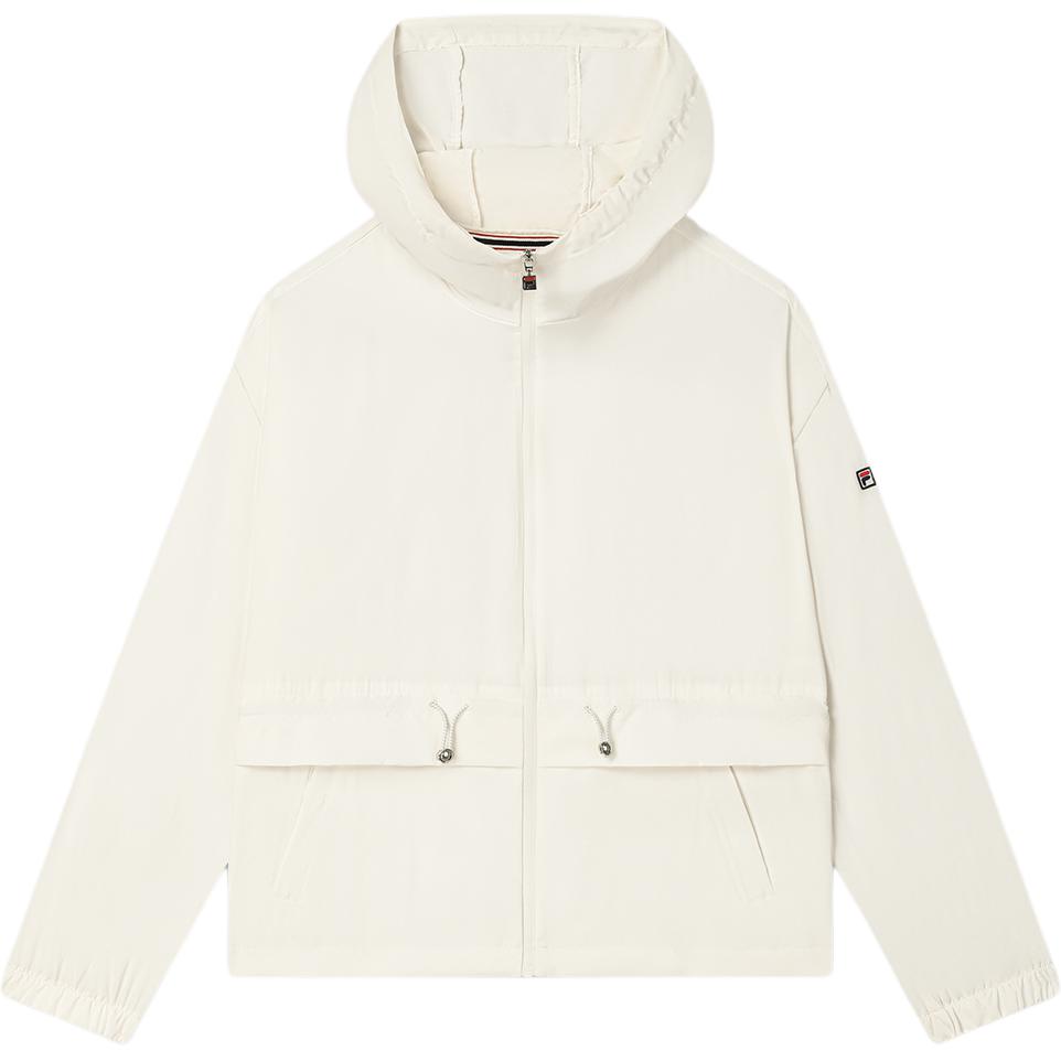Fila Modern Heritage Classic Business UV Resistant Hooded Woven Jacket Women Jackets Steam-White F11W431709F-IV