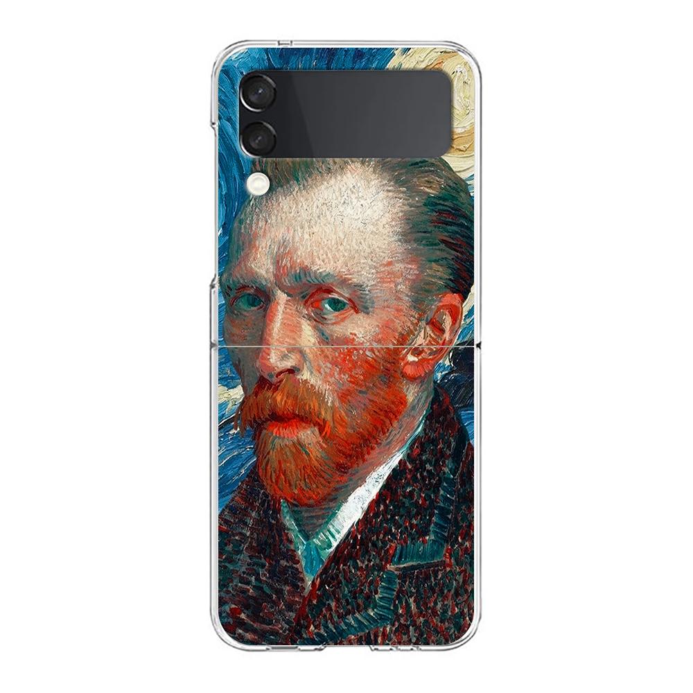 Van Gogh Art Aesthetics Angel Clear Pouzdro na telefon pro Samsung Z Flip 4 5 Pouzdro Transparentní High Hard PC Pro Galaxy Z Flip 3 5 Cover