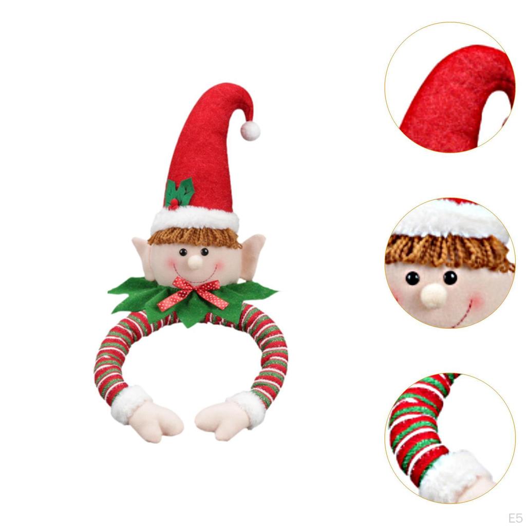 Christmas Doll Shaped Ornament with Hat And Flexible Arms, Versatile for Family