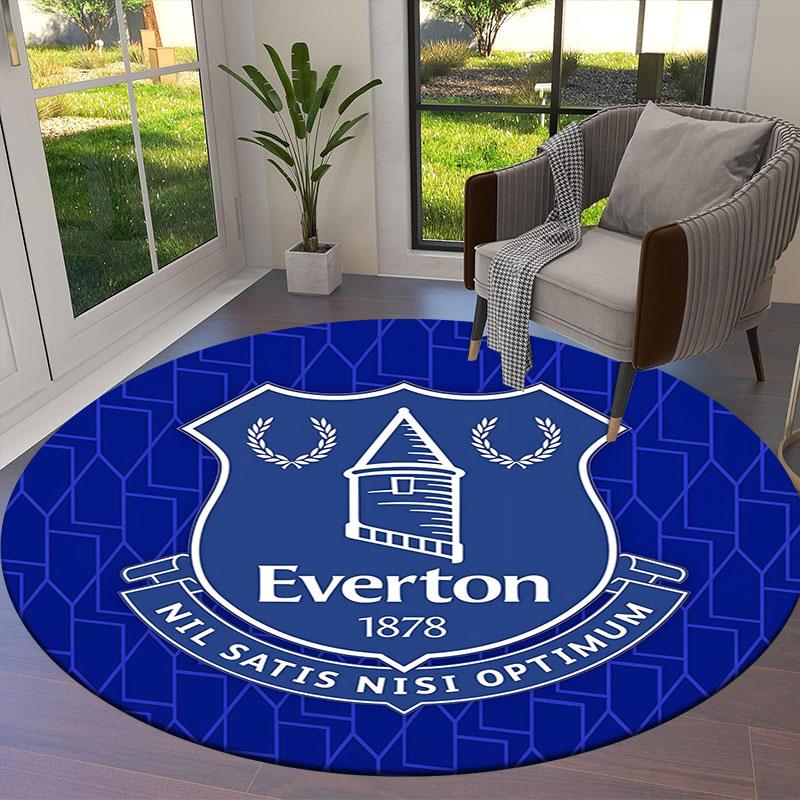 Tappeto Rotondo Everton F.C., Tappeto per Soggiorno Camera da Letto Divano Stanza dei Giochi Decorazione, Tappetino Antiscivolo