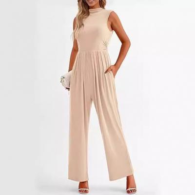 New Fashionable And Elegant Casual High Waisted Printed Wide Leg Jumpsuit For Women'S Summer Formal Attire