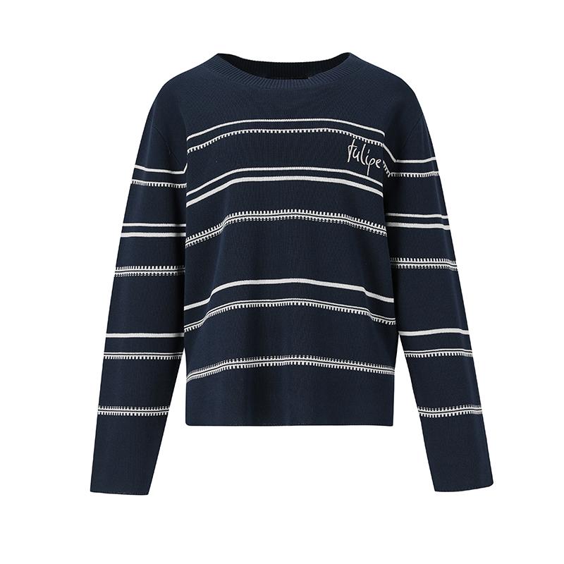 VISITINNEWYORK Lettering Point Striped Knit (Vz3Lk11)
