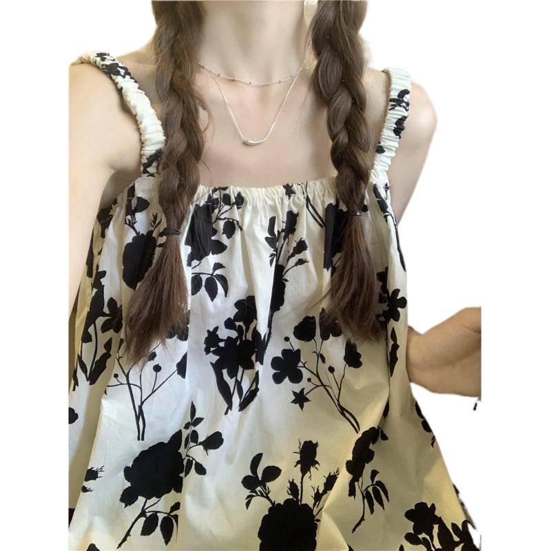 Plus Size 2-300 lbs Women's French Floral Camisole Vest - Extra Large, Sleeveless Summer Outerwear