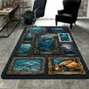 Hammerhead Shark Variations Pattern Rug Floor Mat for Living Room or Bedroom Soft and Comfortable Carpet a Gift for Birthday and Holiday.