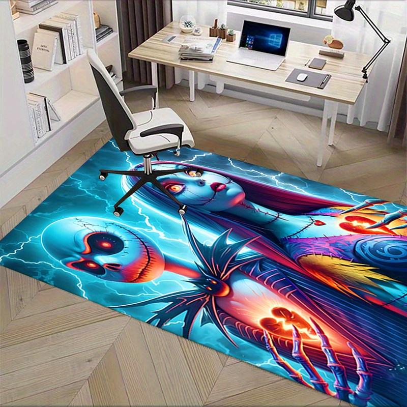 Office Rug Jack Skellington, Sally Theme 3D Printed Anti-Slip Rug-Machine Washable for Living Room
