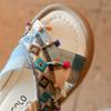 Fashion Girl Shoes New Versatile Comfort Child Sandals Anti Slip Soft Sole Retro Princess Shoes Ethnic Trend Flat Sandals Girls