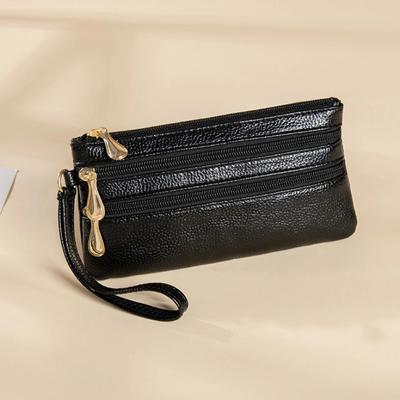 PU Leder Frauen Geld Tasche Einfache Feste Weibliche Lange Karte Halter Brieftasche Hohe Qualität Dame Clutch Geldbörse Zipper Telefon Taschen
