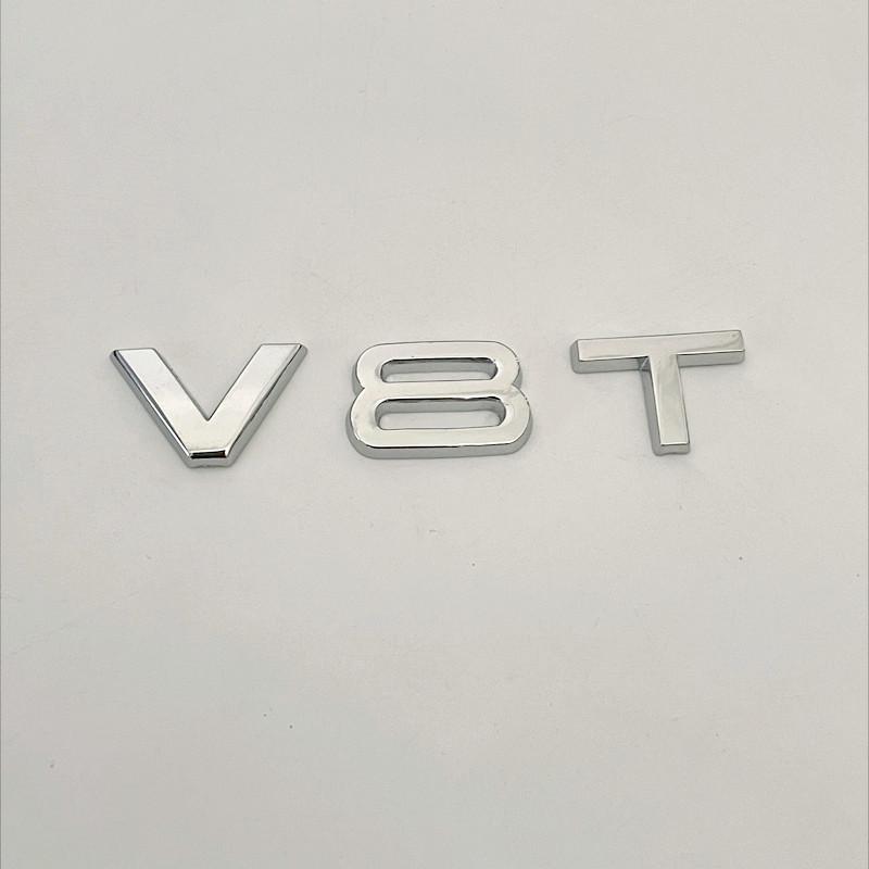 3D Metal V6T V8T Side Fender Emblem Tail Trunk Logo Badge Sticker Car Styling For 2s A3 A4 A5 A6 A7 A8 S3 S4 S5 S6 Q3 Q5 Q7A1