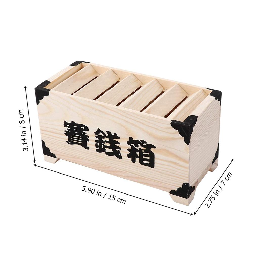 OUNONA Piggy Bank Natural Paulownia Wood Shinto Good 500 Yen Coin Offering Box Souvenir Luck!