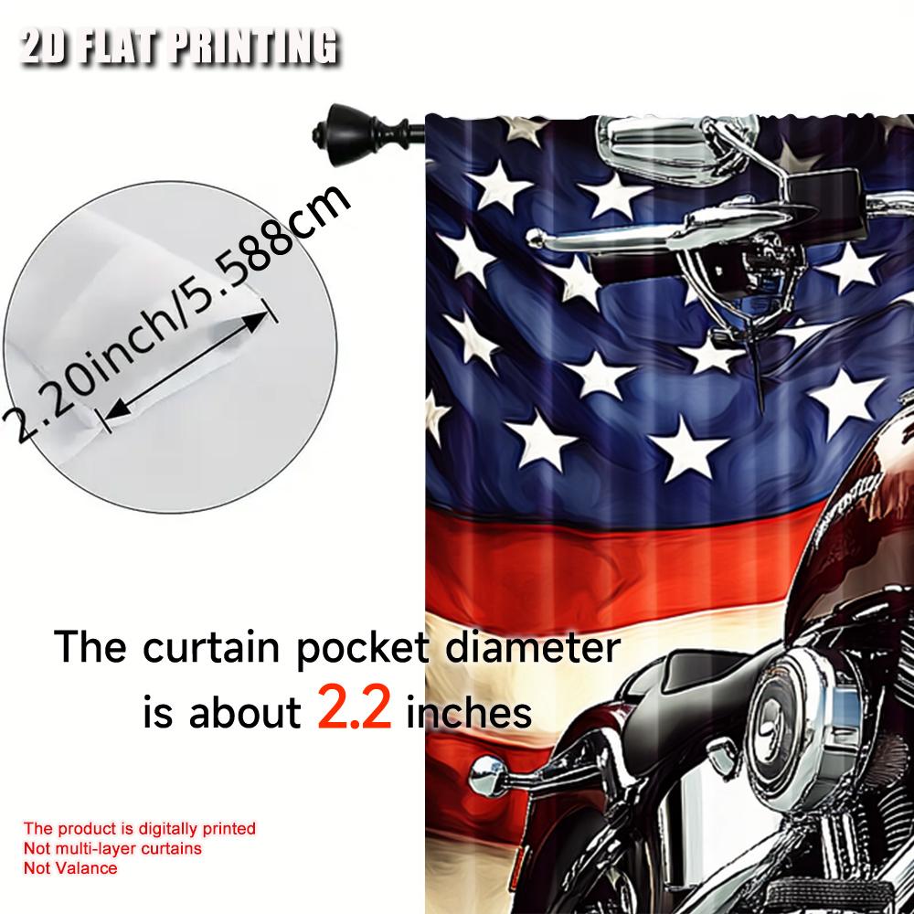 2 st Coola Motorcykelgardiner Amerikanska Flaggan Klassisk Gardin Motorcykel Extremsport Modern Lämplig För Vardagsrum Sovrum