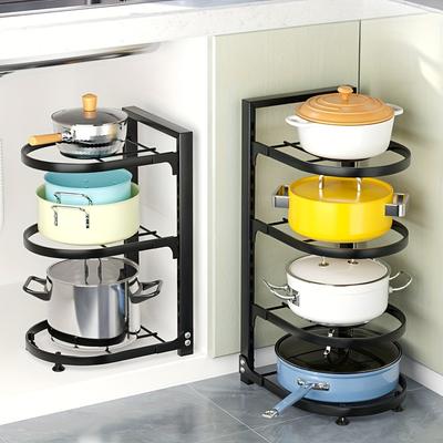 1pc Pots and Pans Organizer for Cabinet, Snap-on and Adjustable Heavy-Duty Pot and Pan Rack,Pot Organizer for Kitchen Organization& Storage