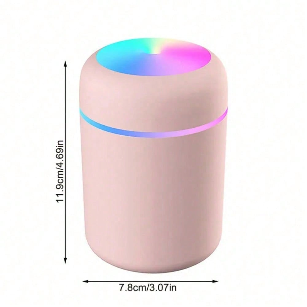 Portable Ultrasonic Air Humidifier, Car Humidifier, Color Cup, Aroma Diffuser, Mist Cooler, USB Car Light Purifier, 300ml