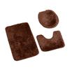 Bathroom Carpet Toilet Cushion Cover Microfiber Absorbent Non-Slip Mat Three-piece Set=U-shaped 40*50+cover 45*50+door Mat 50*80
