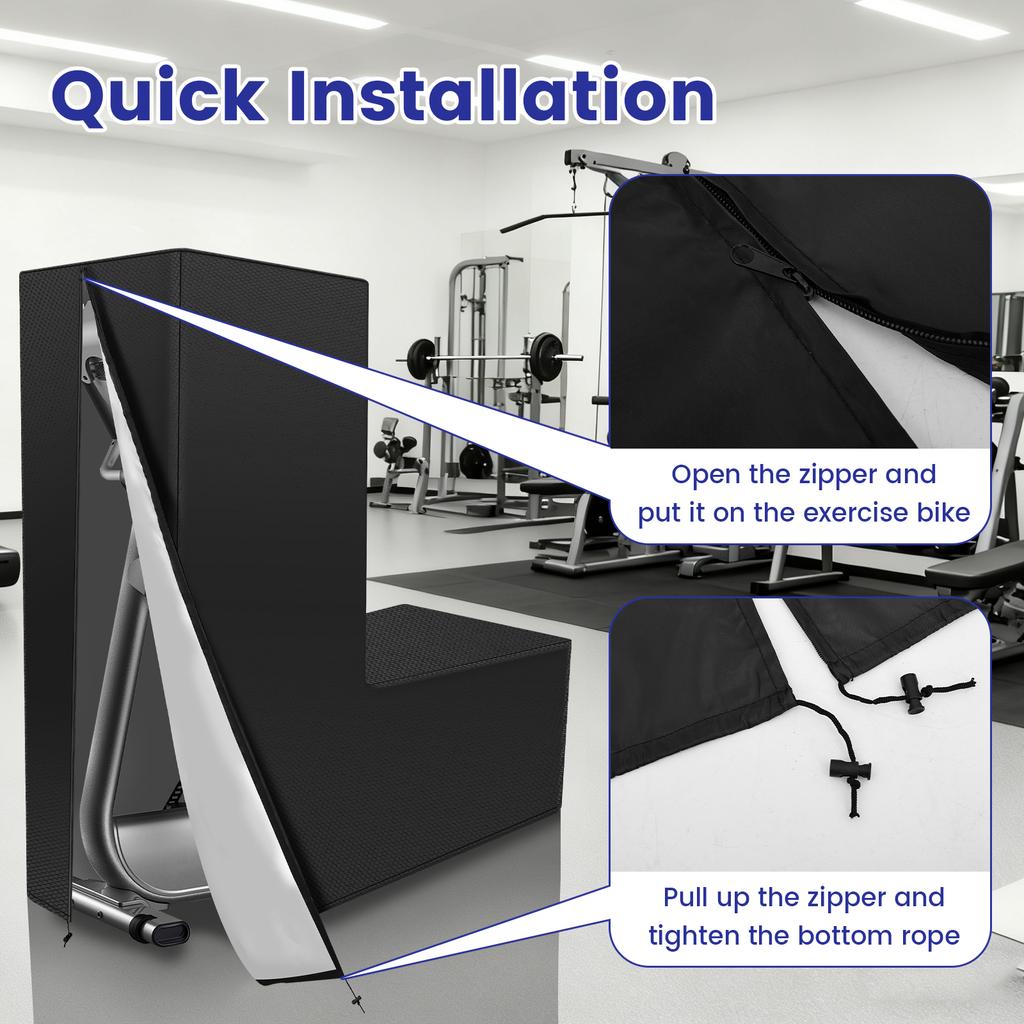 Elliptical Cover 210D Oxford Cloth Waterproof and Dustproof Elliptical Exercise Machine Cover with Zipper and Drawstring for Gym