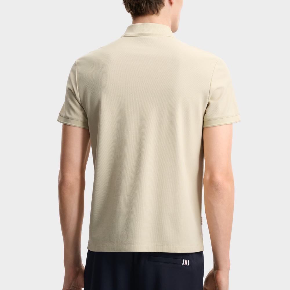 FILA Heritage Minimalist Casual Solid Color Cooling Polo Shirt Men tops Autumn-Brown F11M628101FLK