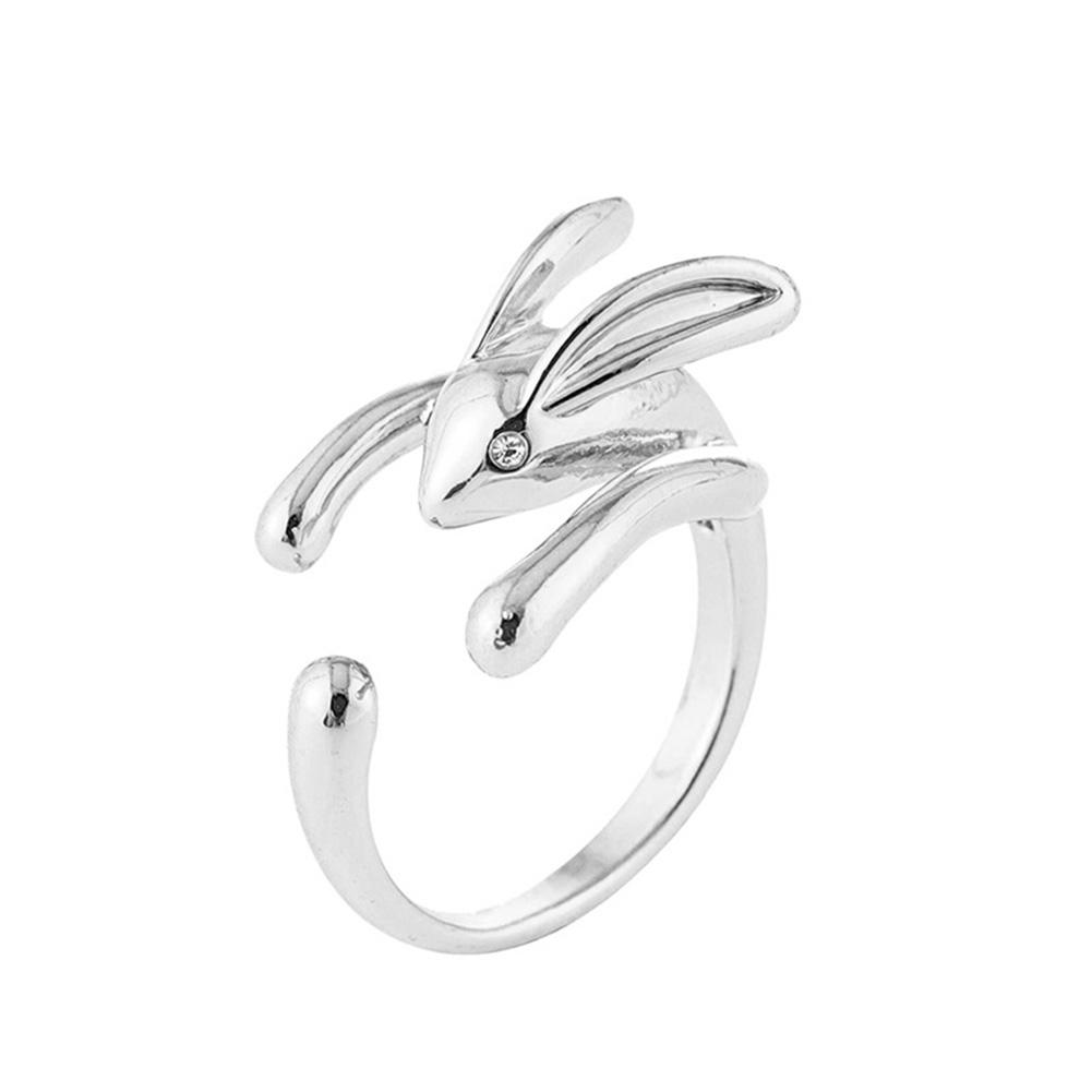 Anello da dito aperto con motivo animale unico ed elegante da donna Anello da dito delicato con diamante