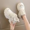 2024 New Spring Autumn Versatile Thick Bottom Height Increase 8CM Travel and Leisure Shoes Mesh Breathable Sports Shoes Sneakers