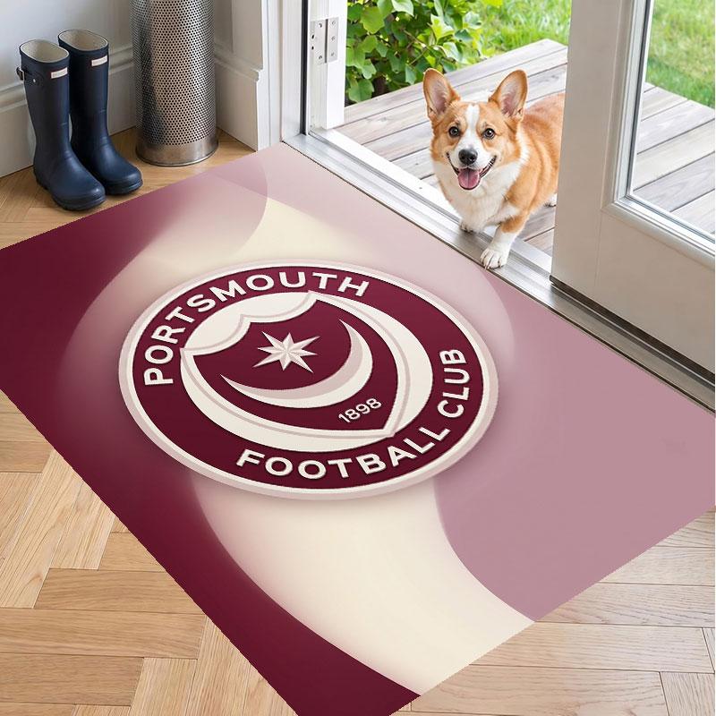 Soft Floor Carpet Portsmouth FC Pattern Area Rug Decorative Mat For Home Room Decoration