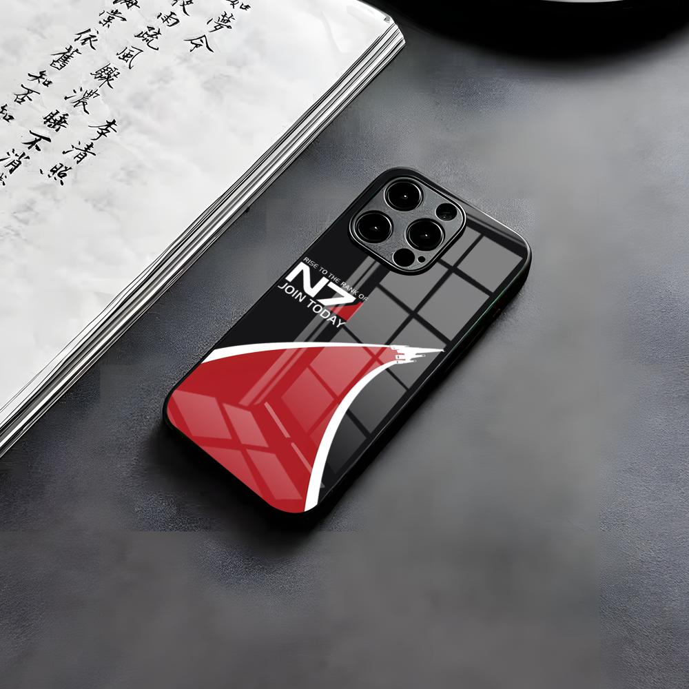N7 Mass Effect Phone Case For IPhone 17 Air 16 E Pro Max 15 14 13 Mini 12 Pro 11 Max Plus Black Glass Cover
