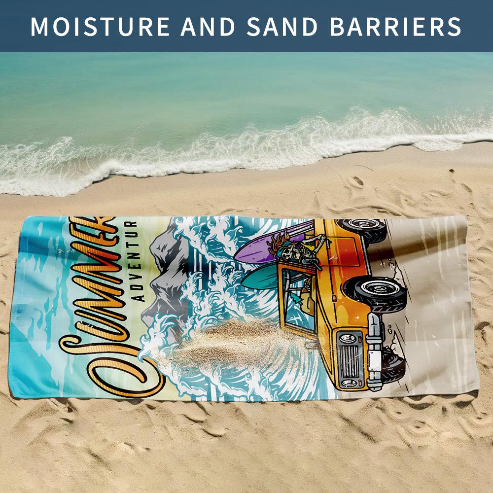 

Truck beach towel summer new microfiber printed bath towel swimming outdoor quick-drying towel sun protection shawl 80 * 160 [OPP independent bag]