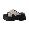 Factory Direct Sales Thick-soled Heightened Cross-strapped Cool Slippers for Women's Summer Wear 2025 New Spring Beach Vacation Sandals