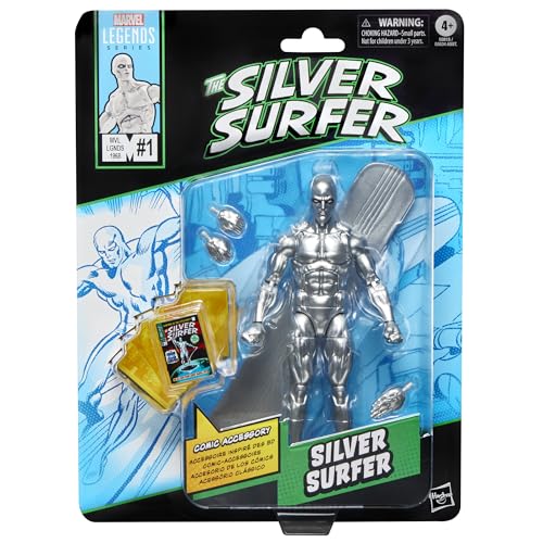 Hasbro Marvel Legends Series Silver Surfer  Silver Surfer #1  Collectible 15cm Action Figure Toy G0815 Authentic
