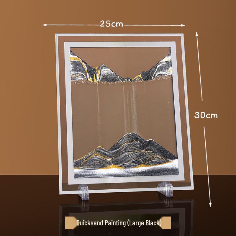 Kulatá přesýpací hodiny 3D s tekutým pískem Domácí dekorace - Vysoce kvalitní stolní ozdoba do obývacího pokoje