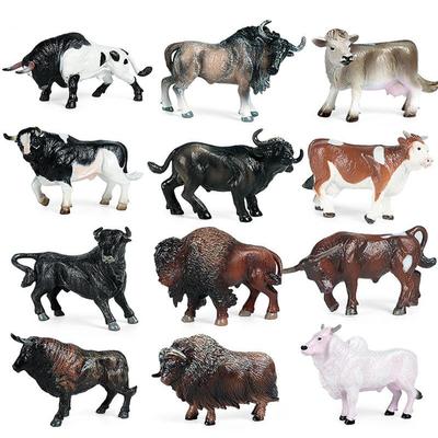 4 Stück Rinderfigur Simulierte Stiere Realistische Tiere Kuh Pädagogische Figur für Kinder Alter 3-8