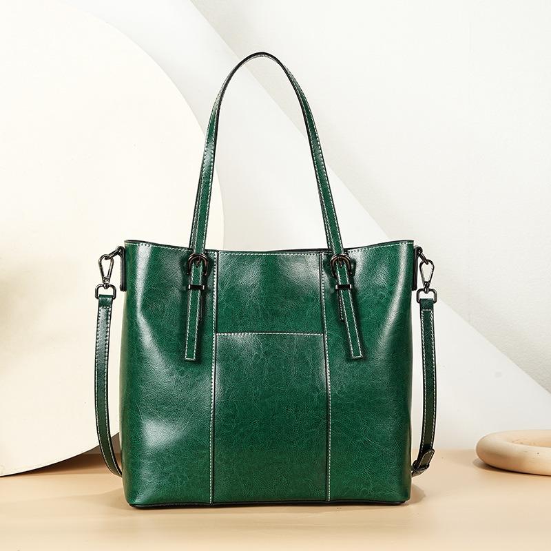 

Женские сумки из натуральной кожи, новые модные универсальные сумки-тоут из коровьей кожи с масляной восковой пропиткой, высококачественные мессенджеры через плечо большой вместимости