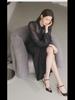 Korean Style Women's Autumn 2023 Slim Fit Ruffle Hem Dress