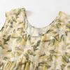 Spring and Summer Cotton and Linen Printed Dress