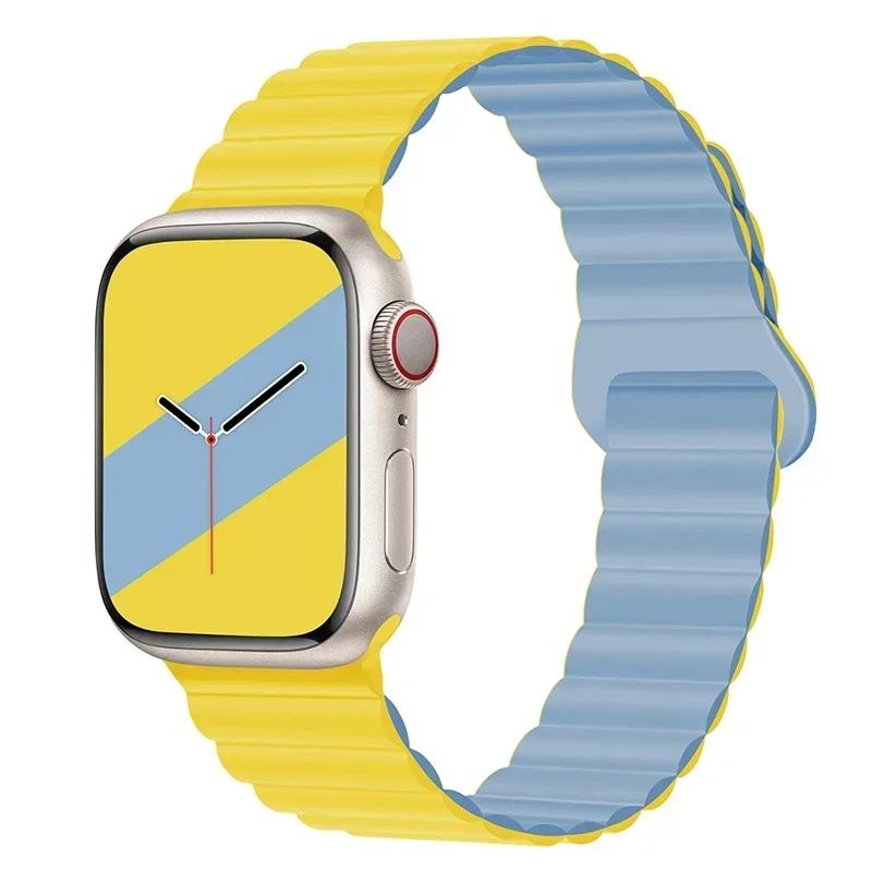 Magnetic Strap For Apple Watch Bands 45mm 38mm 49mm 40mm 42mm 41mm Silicone Sport Bracelet iWatch Series Ultra 9 6 5 7 8 Se 44mm