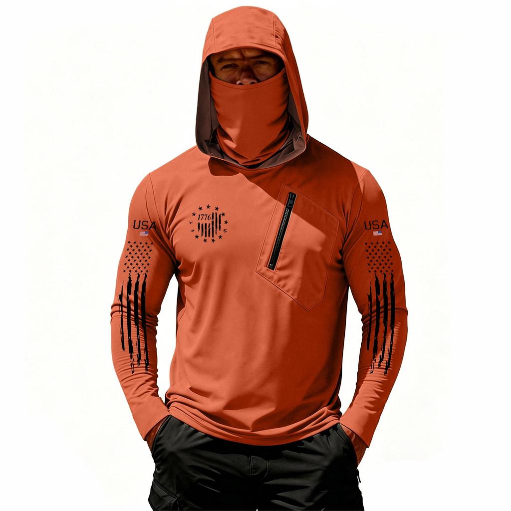 Herren Casual Kapuzen-Langarm-Sonnenschutz-Oberteil