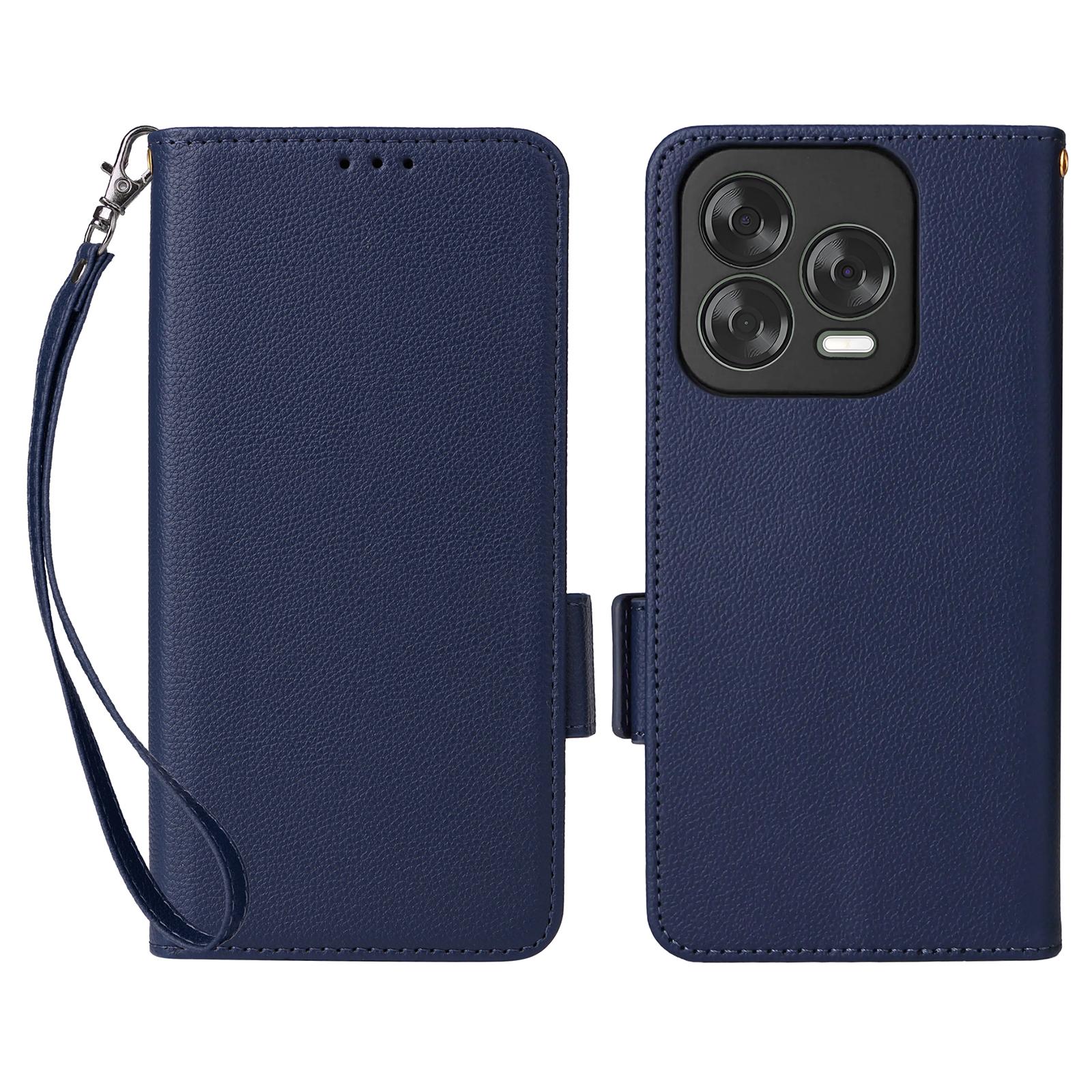 

For ZTE Blade V70 Design/Blade V70 Vita Case with Wrist Strap Litchi Texture PU Leather Wallet Phone Cover E