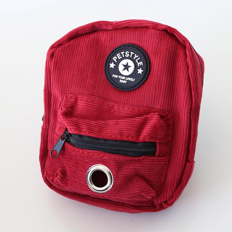 Autumn Winter Pet Mini Backpack Outdoor Puppy Animal Dog Self Carrier School Bag With Poop Bag Dispenser Walking Snack Travel