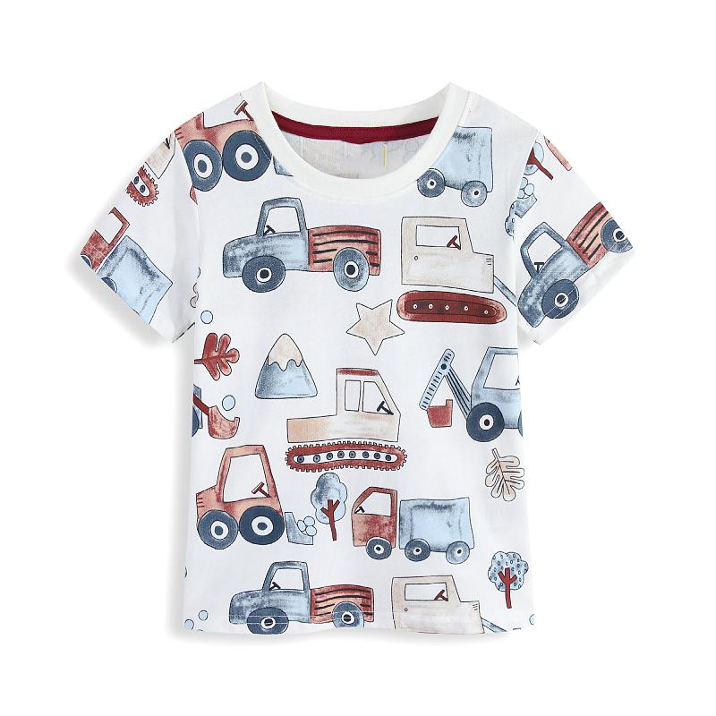 Little Maven Children's Clothing Kids Clothes Baby Boys T Shirts 2026 Summer New Toddler Boy Cartoon Vehicles Shirts 2-7 Years