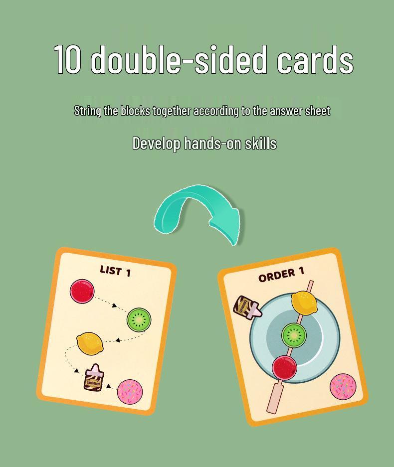 Fruit Tanghulu Toddler Puzzle: Wooden Beading Game for Logical Thinking and Early Education