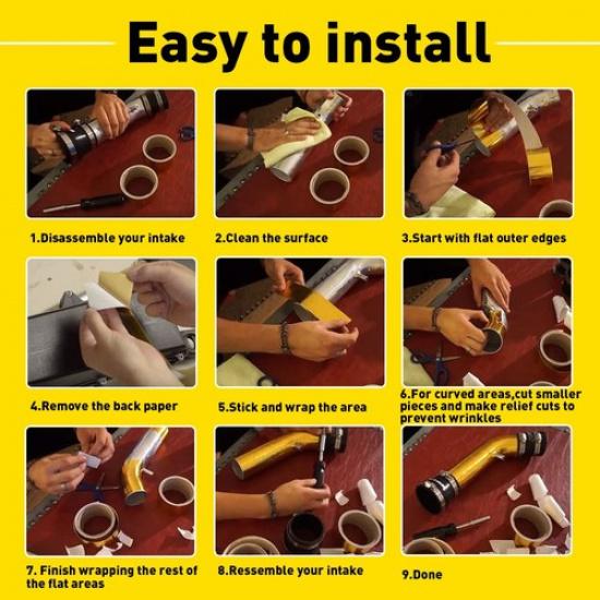 Gold 10M Reflective Heat Shield Self-Adhesive Wrap Barrier Silver Protection