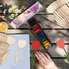 12Pcs Wooden Flower Ornament Unfinished Tulip DIY Painting Crafts Happy Easter Party Spring Home Decoration Kids Gifts Supplies