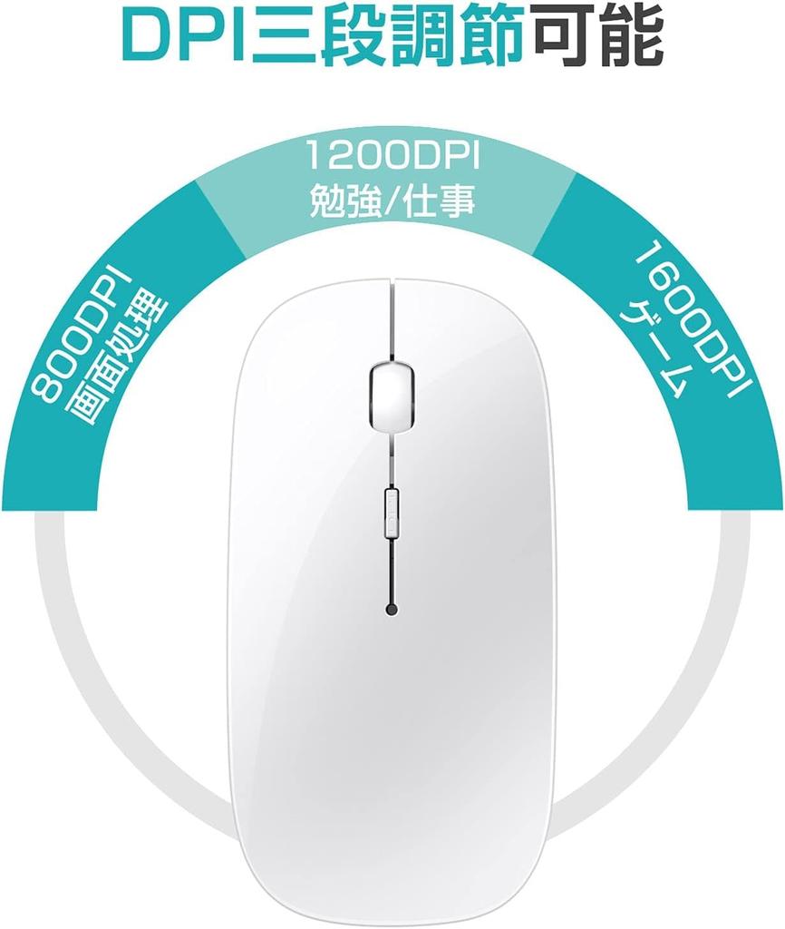 Wireless Bluetooth Mouse, Ultra-Thin, Quiet, Rechargeable, Energy-Efficient, 2.4GHz, 3DPI Modes, High Accuracy, Portable, Compatible with iPhone,