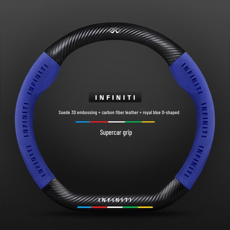 Infiniti Special Car Steering Wheel Cover - Genuine Leather, Suede, Carbon Fiber, Universal, Breathable, All-Season