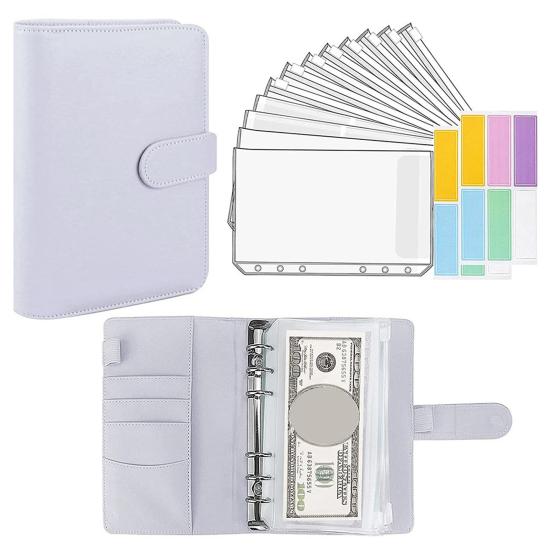 Money Saving Binder with Spending Budget Sheet Money Envelopes Hidden Compartments PVC Waterproof A6 Budget Binder Budget Planner Book
