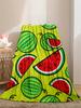 Vibrant Summer Watermelon Fruit Throw Blanket - Cozy Lightweight Cute Art Accent for Couch Bed Living Room Decoration