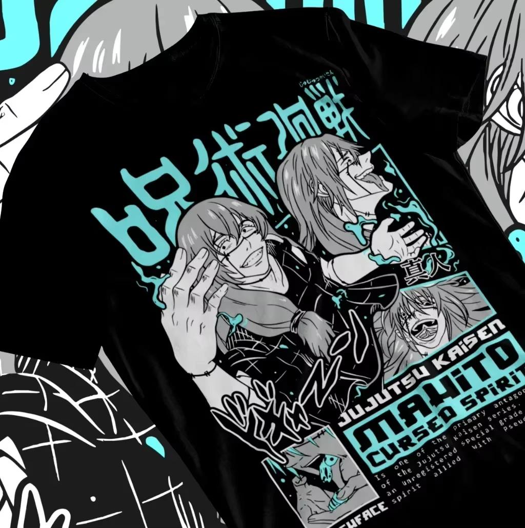 

2026 Fashion New Anime Jujutsu Kaisen Mahito Shirt Curse Short Sleeve Unisex T-shirt Soft Casual Parent-child T-Shirt Streetw... 5XL різнокольоровий