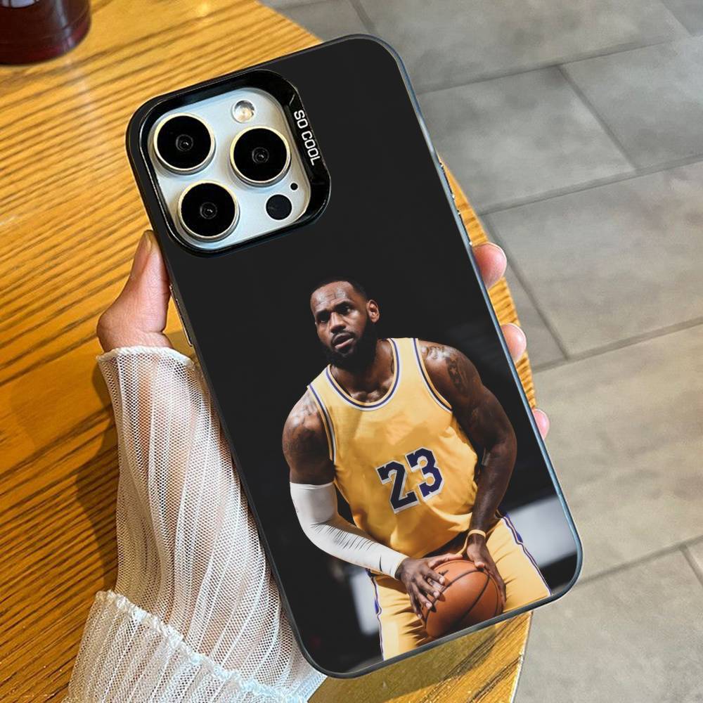 

Defender King LeB J-James-s Phone Case For iPhone 16 17 15 14 12 13 Pro Max Black Candy Matte Shockproof Cover iPhone17PRO